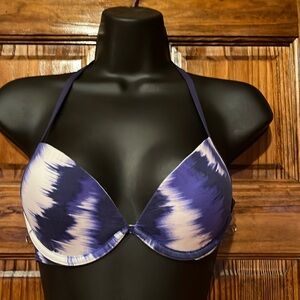 BCBG Generation Blue & White Bikini Top